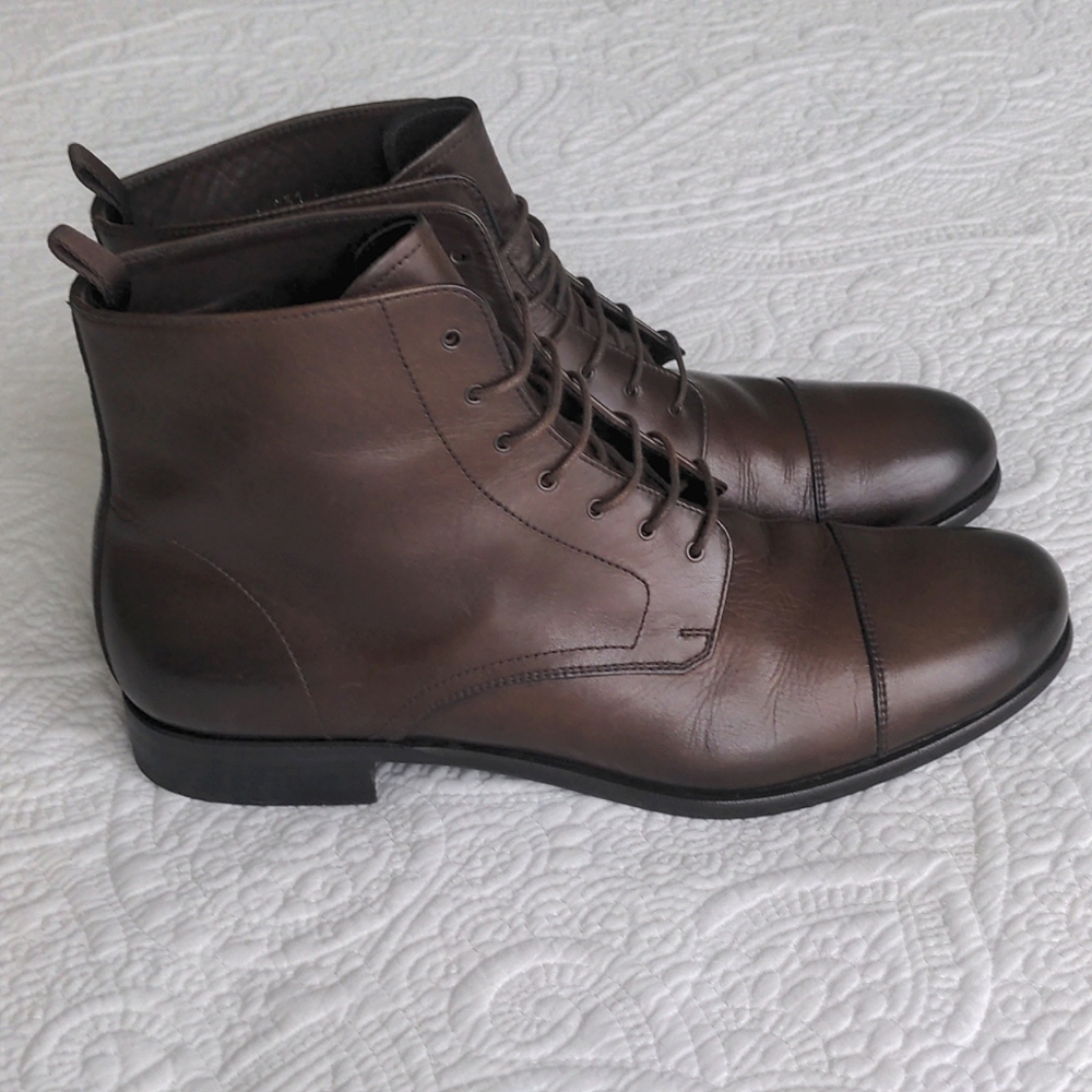 Prada Men's Brown Lace-up Boots